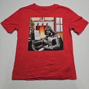 Gap Size Small Disney Star Wars Christmas Darth Vader‎ T-Shirt Stocking Fire